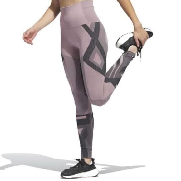 ADIDAS | Formotion Compression Sculpt Two-Tone Tights Magic Mauve Carbon | Small - Picture 1 of 10